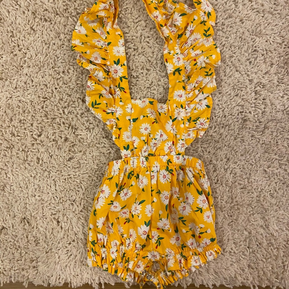Yellow floral romper